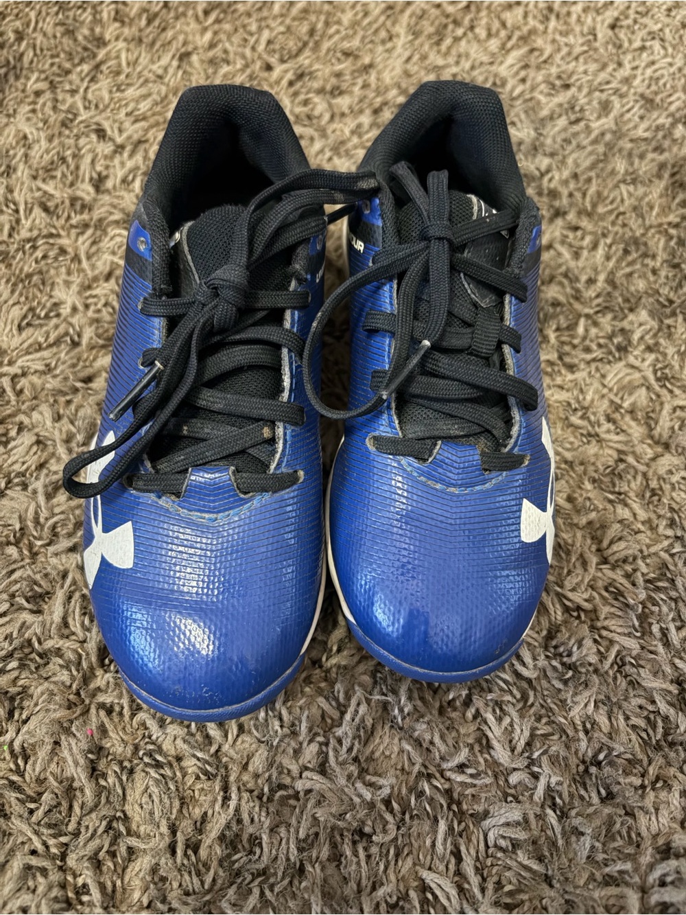 Under Armour Blue and Black Kids' Athletic Cleats